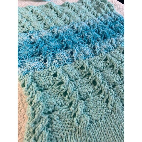 Handmade Aquamarine Hand Crocheted Handbag - Picture 3 of 10